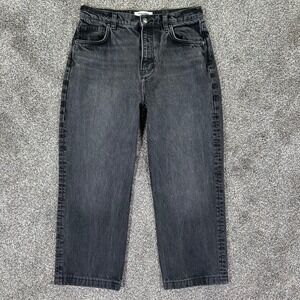 Reformation Abby High Rise Straight Jeans Womens 28 Washed Black Organic Cotton